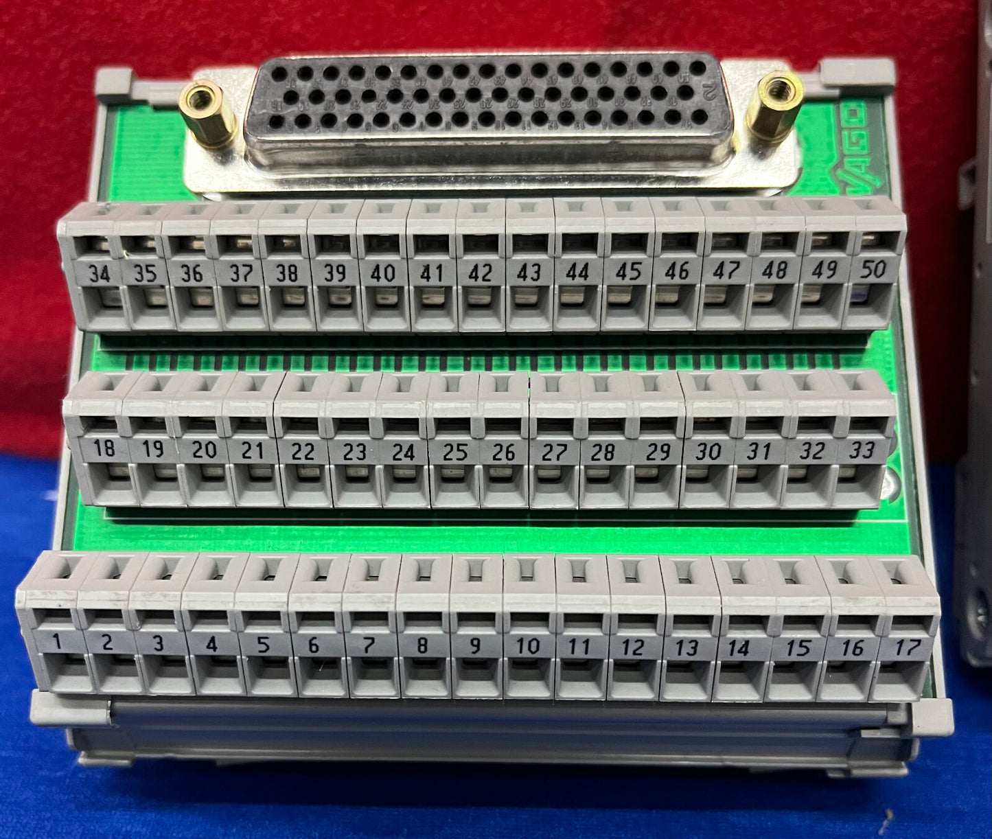 1 LOT QTY OF 3 - WAGO 50 Pin DIN RAIL MOUNT TERMINAL BLOCK