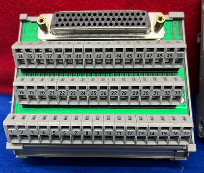 1 LOT QTY OF 3 - WAGO 50 Pin DIN RAIL MOUNT TERMINAL BLOCK