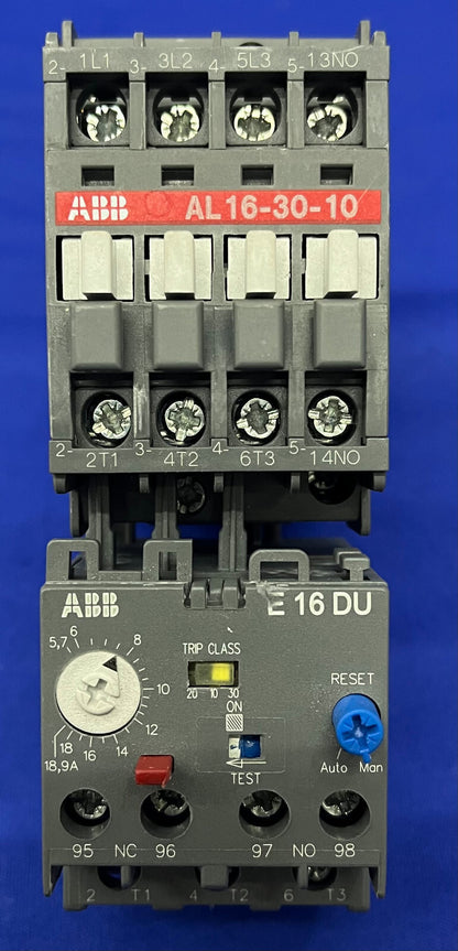 ABB AL16 AL16-30-10 & E16DU THERMAL OVERLOAD CONTROL RELAY