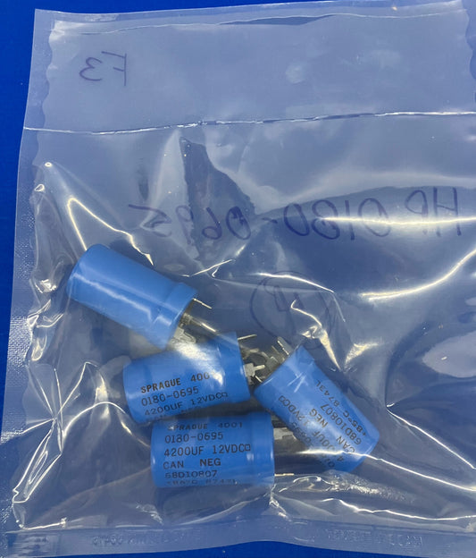 SPRAGUE CAPACITOR 4001, HP 0180-0695, 4200UF 12VCD CAN NEG, 68D10807 LOT OF 4