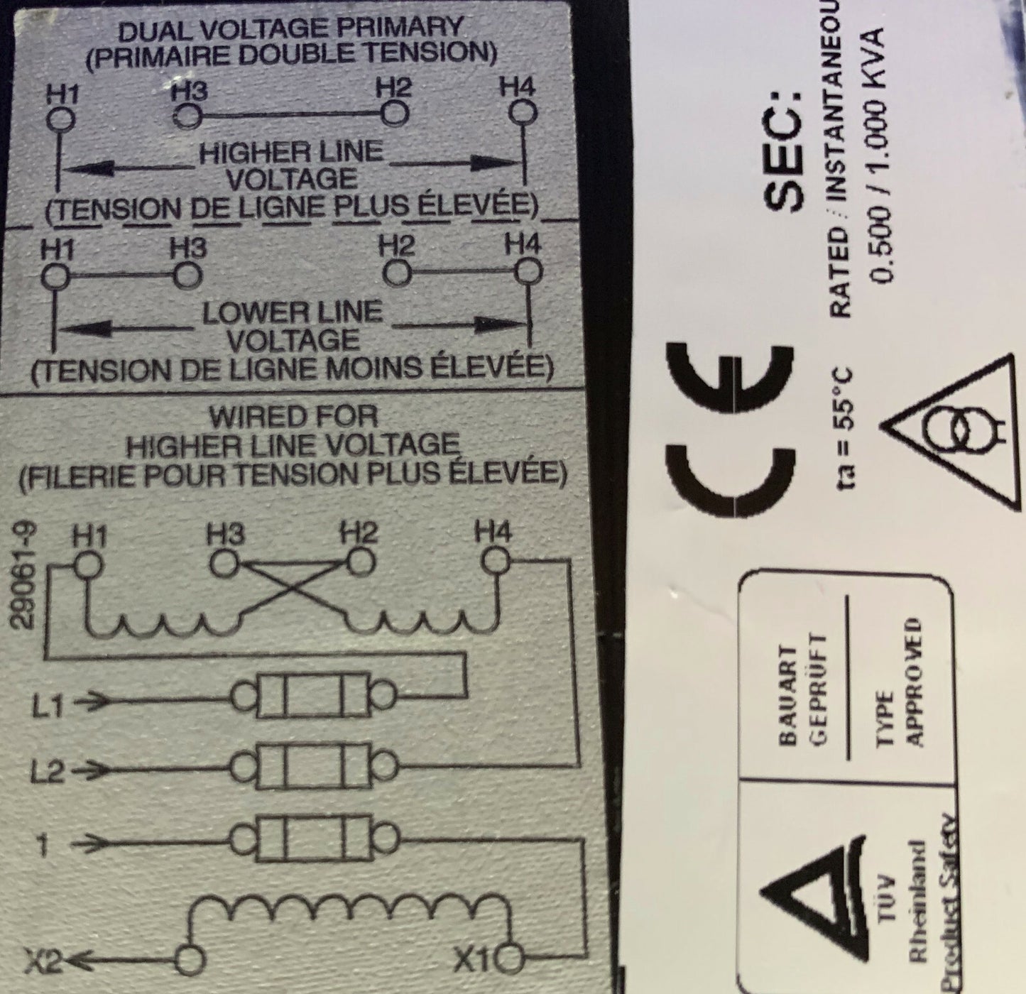 Transformateur de contrôle industriel Allen Bradley AB 1497-G-BASX-ON série A 