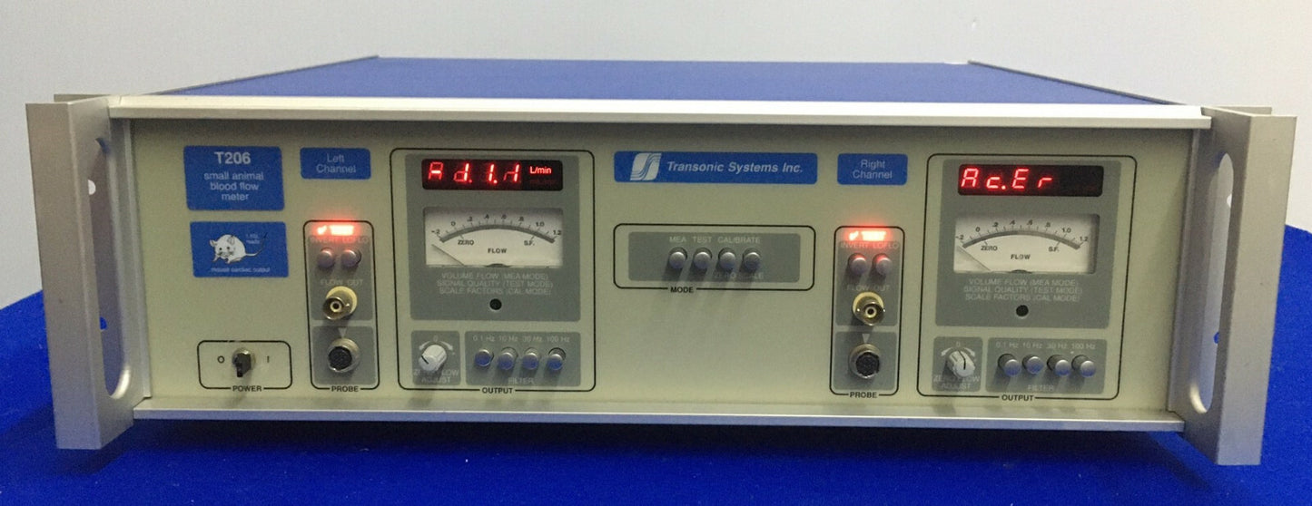 TRANSONIC SYSTEMS T206 SMALL ANIMAL BLOOD FLOW METER
