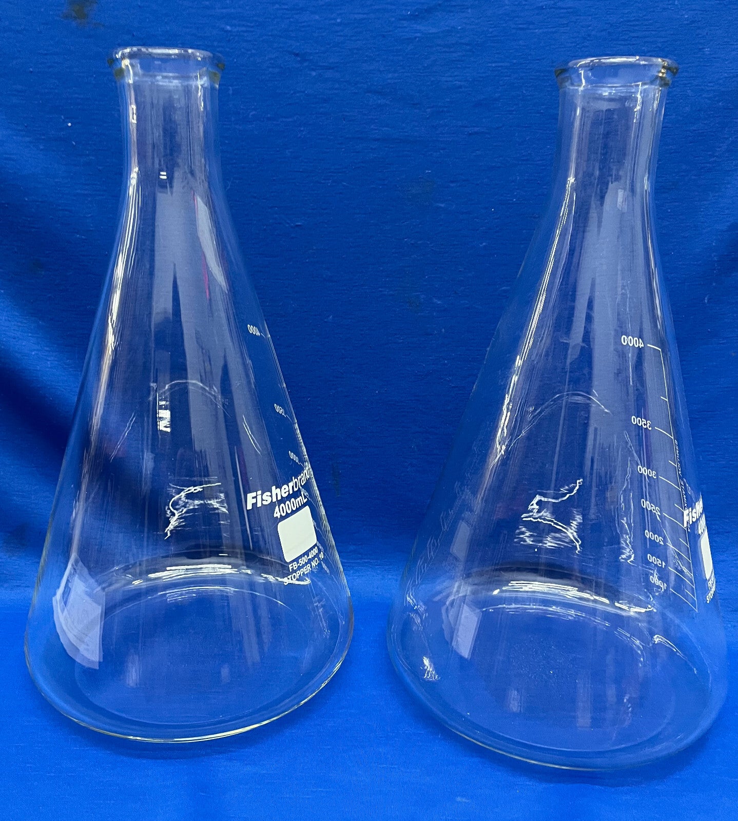 FISHERBRAND FB-500-4000 ERLENMEYER FLASK 4000mL NARROW - QTY 2