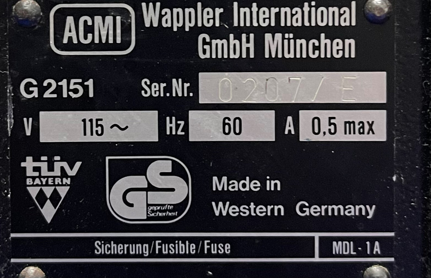 ACMI WAPPLER INT'L CFR TRANSFER PERISTALTISCHE POMP G2151 - ZIE FOTO'S/VIDEO