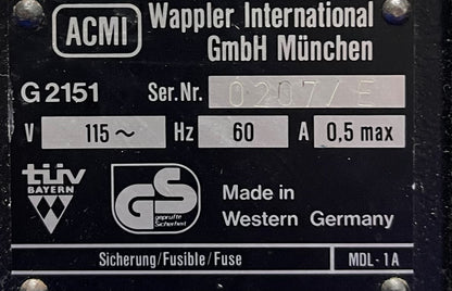 ACMI WAPPLER INT'L CFR TRANSFER PERISTALTISCHE POMP G2151 - ZIE FOTO'S/VIDEO