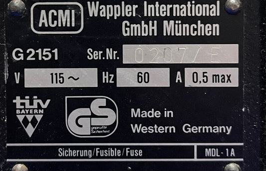 ACMI CFR TRANSFER PERISTALTIC PUMP G2151 -  PICTURES/VIDEO