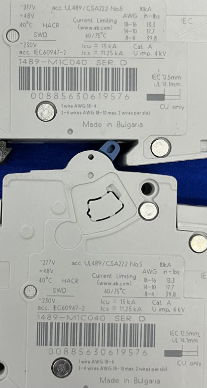 ALLEN BRADLEY 1489-M1C049 4A SER D MINIATURE CIRCUIT BREAKER LOT OF 4
