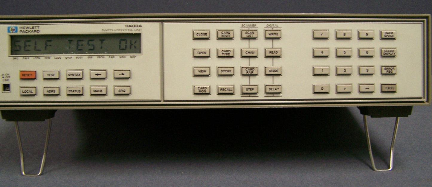 HP 3488A SWITCH / CONTROL UNIT - FOR PARTS OR REPAIR - TESTED TO POWER UP ONLY