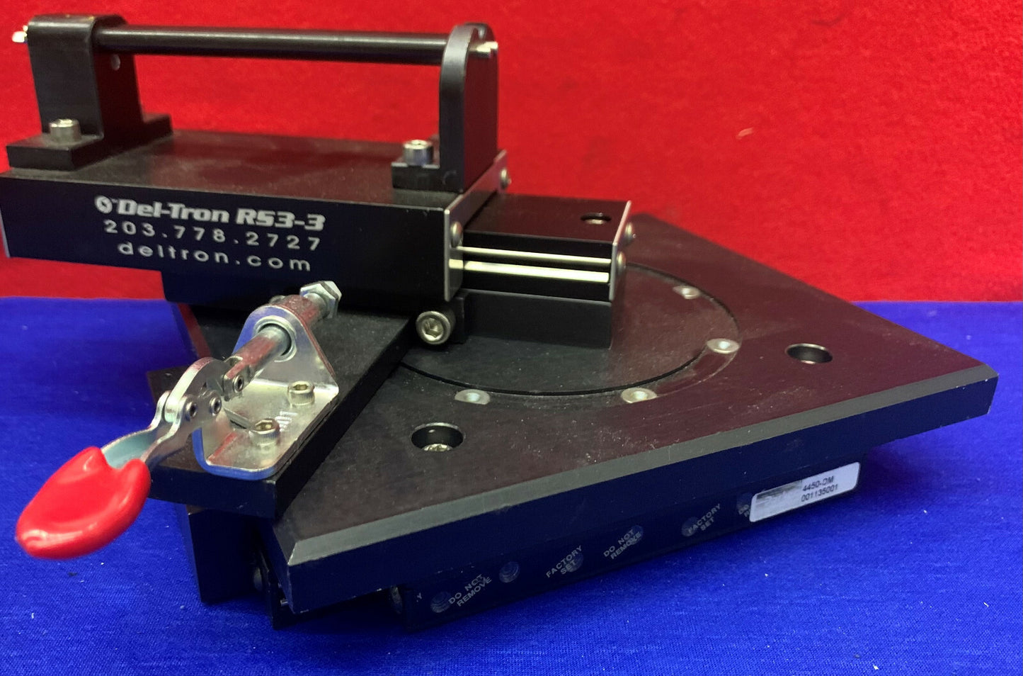 Glissière à rouleaux croisés Del Tron RS3-3 avec glissière Parker 4450-DM et dispositif de rotation