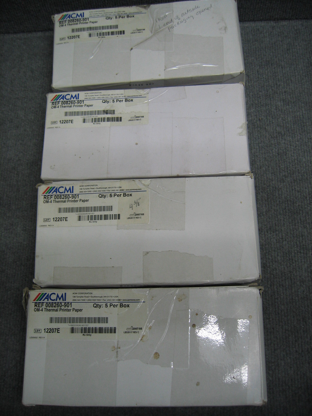 ACMI REF 008260-901 OM-4 THERMAL PRINTER PAPER LOT 12207E