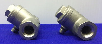1 LOT QTY OF 2 - SHARPE 3/8 NPT SWING GATE CHECK VALVE CF8M