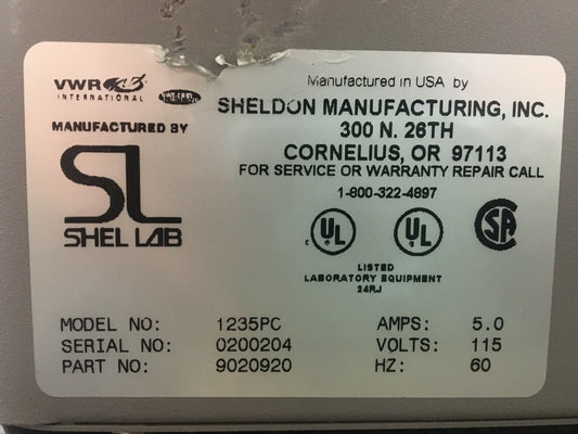 VWR DIGITAL HEATED WATER BATH 14lt 1235PC PT# 9020920 SHELDON 11.8"x12.8"x5.8"