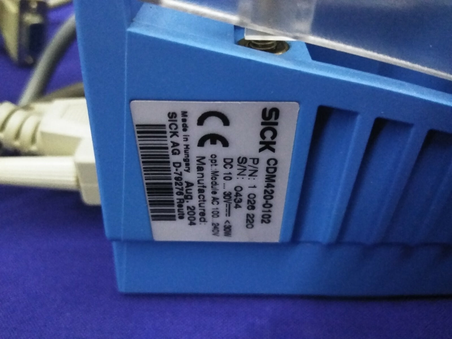 SICK BAR CODE SCANNER CLV420-0010 & MODEL CDM420-0102 INTERFACE/ CONTROL UNIT