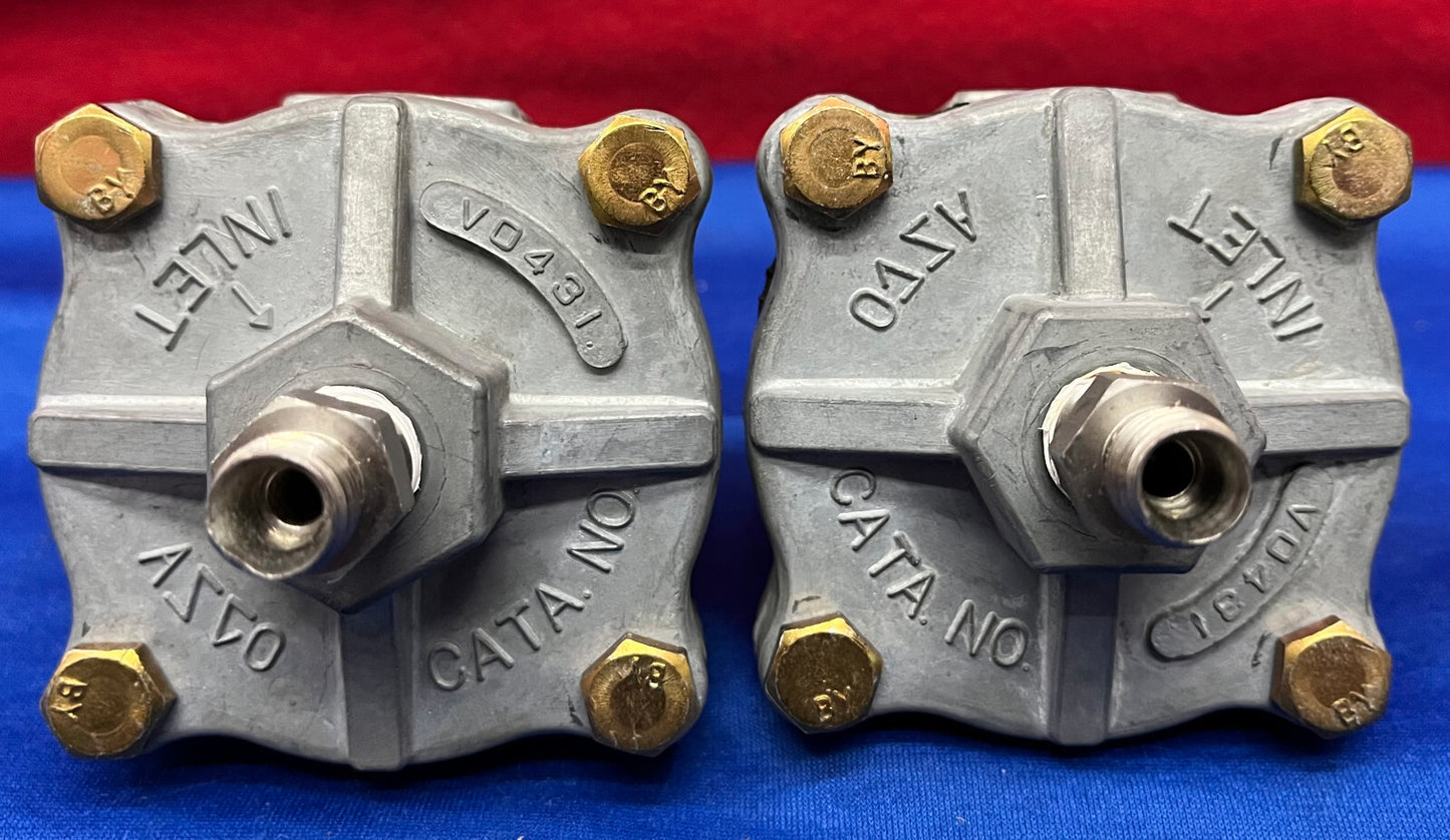 1 LOT QTY 2 - ASCO V0431 (AKA V043001) SHUTTLE VALVE 1/4" PIPE