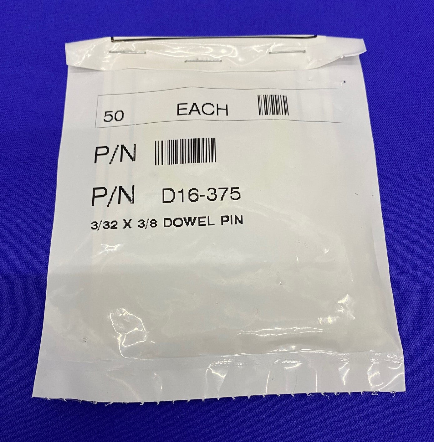 D16-375 3/32 X 3/8 DOWEL PIN - 1 PKG QTY 50 PINS