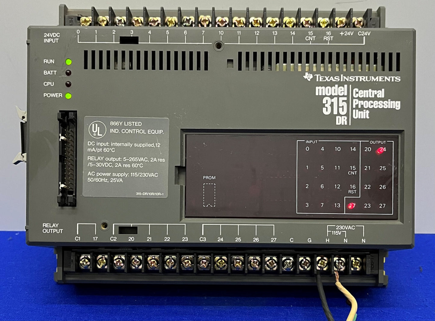 TEXAS INSTRUMENTS /SIEMENS 315DR CENTRAL PROCESSOR MODULE RELAY