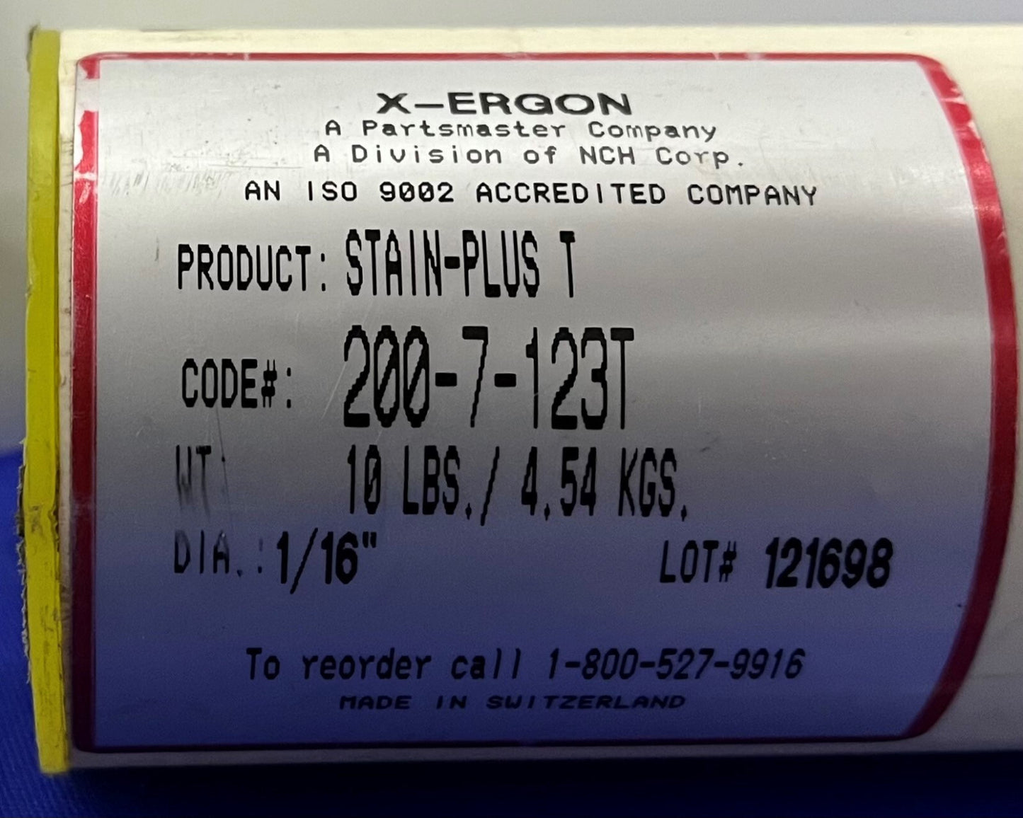 X-ERGON STAIN-PLUS T XER 123T 200-7-123T SS TIG ALLOY 36" X 1/16" - QTY 311 RODS
