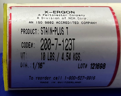 X-ERGON STAIN-PLUS T XER 123T 200-7-123T SS TIG ALLOY 36" X 1/16" - QTY 311 RODS
