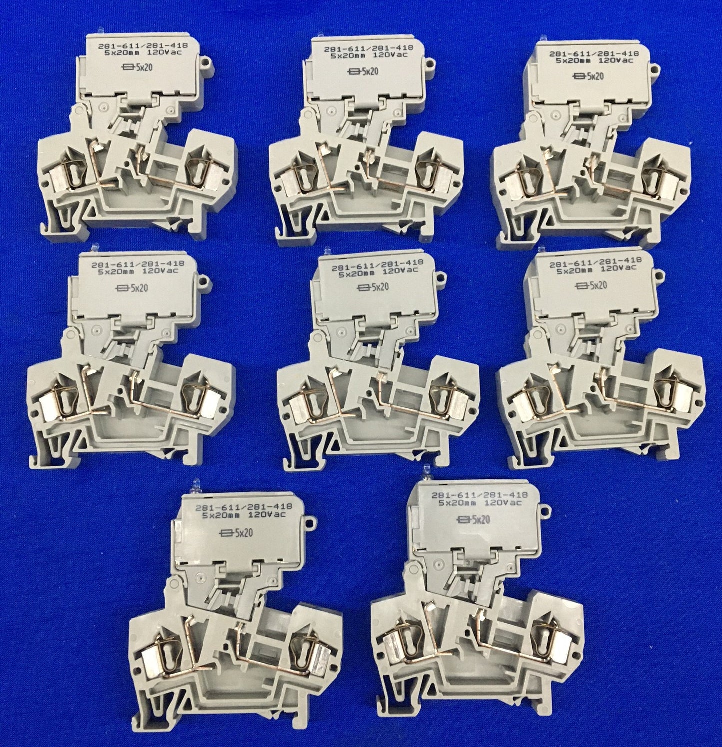 1 LOT ANZAHL VON 8 WAGO 281-611/281-418 281611281418 2-LEITER-SICHERUNGSKLEMMENBLOCK