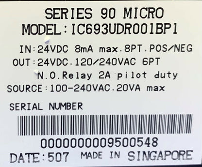 GE Fanuc Serie 90 Mikro-IC693UDR001BP1 Programmierbarer Controller 24VDC