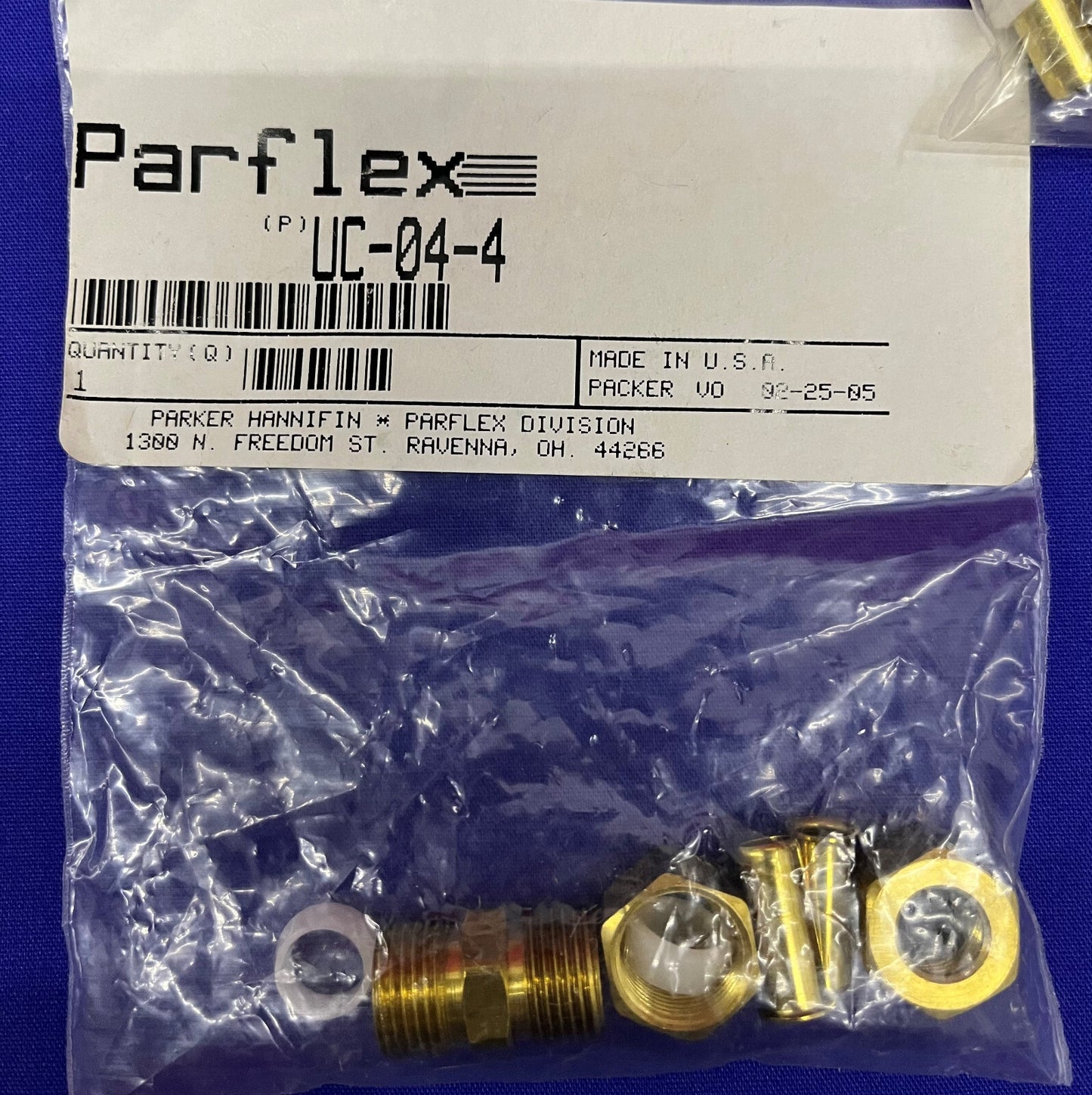 1 Lot of QTY 5 PKGS - Parker Parflex UC-04-4 FS Hose & Fittings Brass 1/4