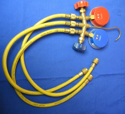 J/B YELLOW JACKET 3 HOSES CHARGING HOSE 2500 PSI (172 BAR) WITH GAUGES
