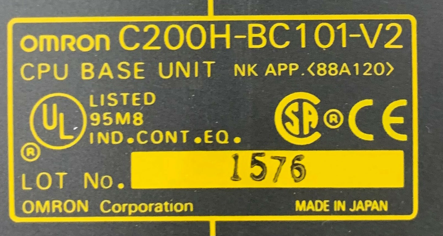 Lot of 2 Omron 10 Slot CPU Base Unit C200HBC101-V2