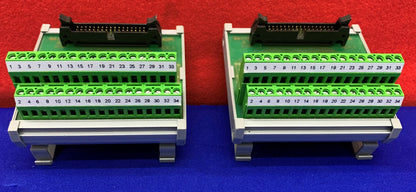 Lot of 2 - Connectwell 34 Wire Terminal Block Module IMIDC/34/H/L