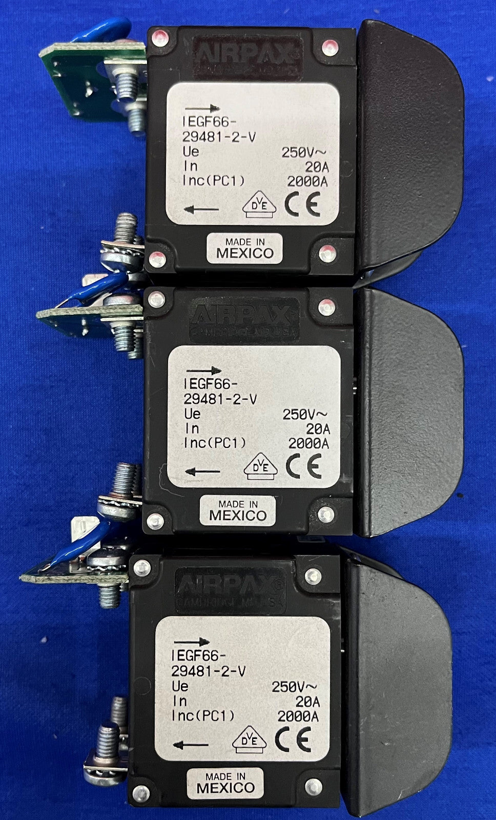 3er-Set Sensata Airpax-Stromschutz IEGF66-29481-2-V