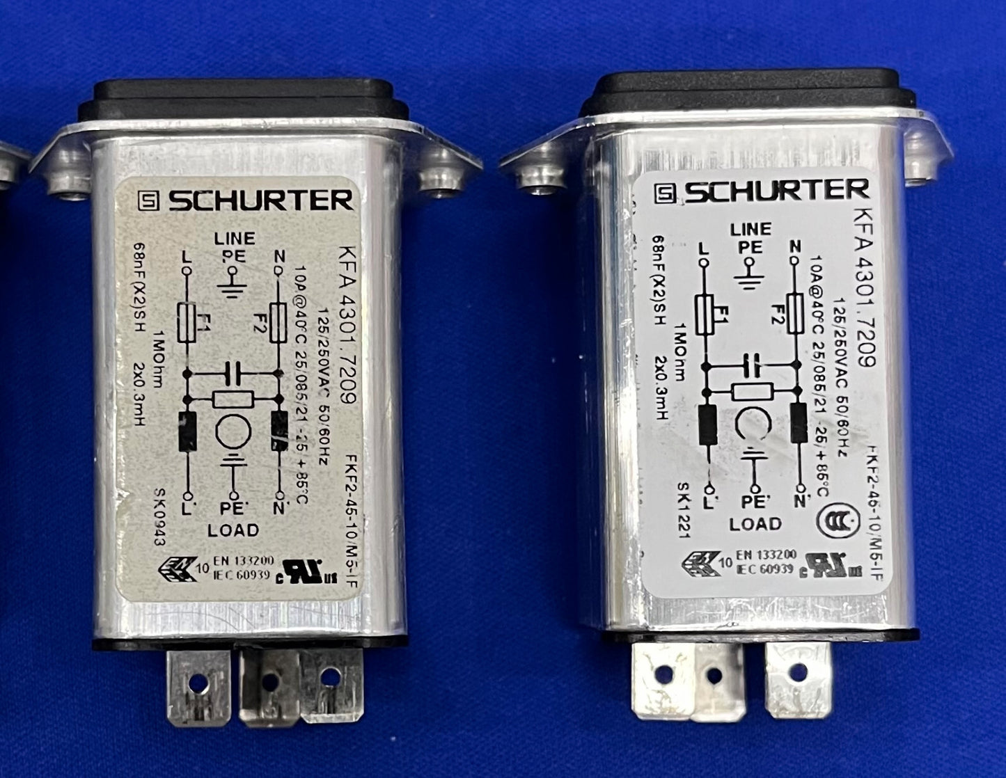 SCHURTER KFA 4301.7209 AC POWER CONNECTOR MODULE RECEPTACLE - HOEVEELHEID 4 ONDERDELEN/REPARATIE