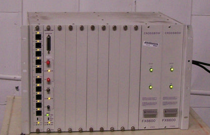 FIBERMUX FX6600+ 2 カード: 10 BASET 13Z および SMART LINK 81Z カード クロスボウ シャーシ