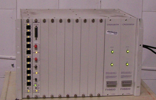 FIBERMUX FX6600+ 2 CARDS: 10 BASET 13Z  & SMART LINK 81Z-CARD CROSSBOW CHASSIS