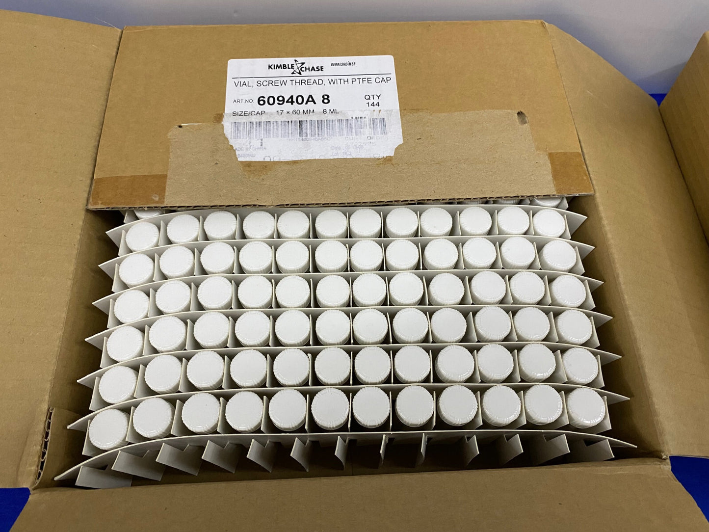 KIMBLE CHASE 60940A 8 / 60940A-8 VIAL SCREW THREAD W/ PTFE CAP - 2 PKGS OF 144EA