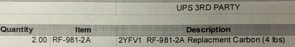 QTY 2 - EXTRACT-ALL RF-981-2A CARBONIO DI RICAMBIO PER TUTTI I MODULI RICARICABILI 981