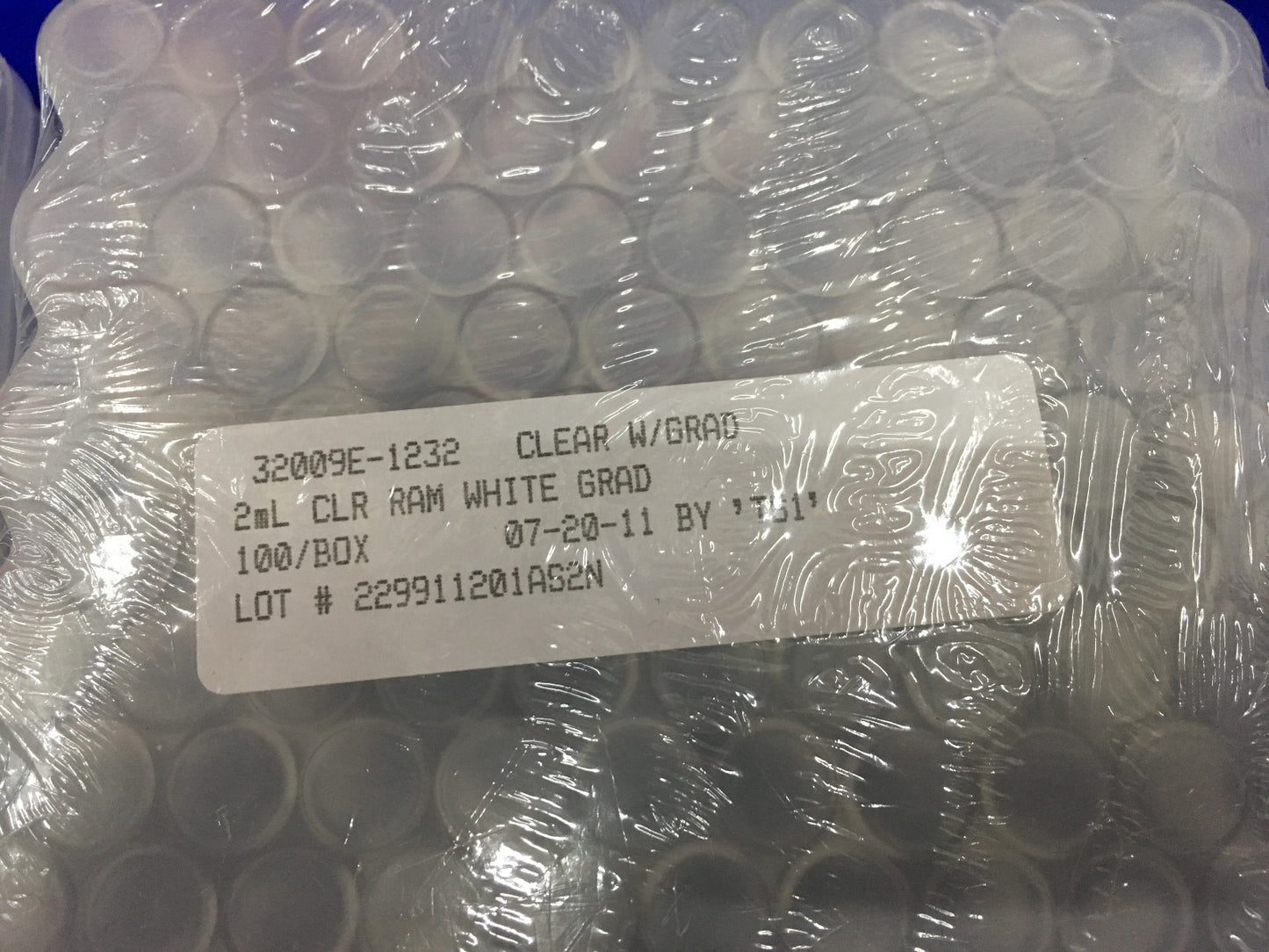 4 PKGS CONTAINING 100 PCS EA 32009E-1232 CLEAR W/GRAD 2mL  RAM WHITE GRAD VIALS