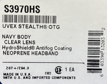 UVEX ™ STEALTH ® OTG S3970HS NAVY BODY CLEAR LENS ANTIFOG GOGGLE For Dirt Bike