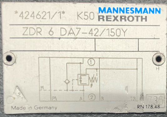 Rexroth K50 ZDR 6 DA7-42/150Y Hydraulic Pressure Reducing Valve 424621/1*