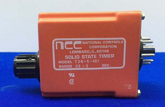 NCC / NATIONAL CONTROLS T2K-5-461 SOLID STATE TIMER RANGE 0.05-5 SEC
