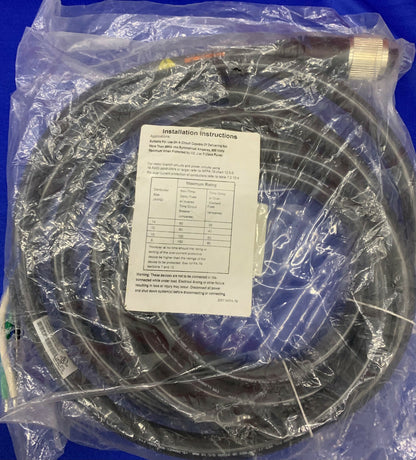 Lot of 2 Turck GKDM 30-5M 3X10 AWG Black PVC Cable ST00W 3 Pole Female Straight