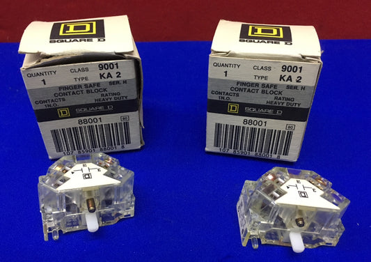 QTY 2 - SQUARE D 88001 SER H FINGER SAFE CONTACT BLOCK
