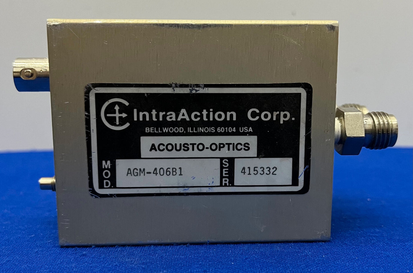 INTRAACTION CORP ACOUSTO-OPTIC MODULATOR AGM-406B1 FREQUENCY SHIFTER