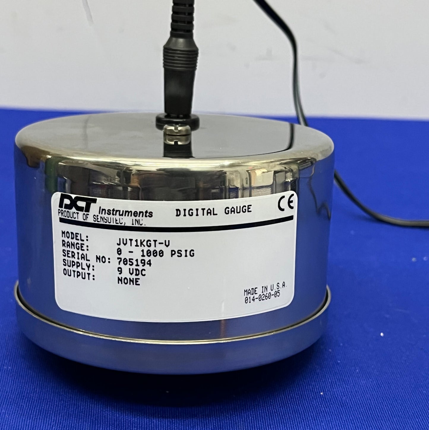 DCT INSTRUMENTS DIGITALES DRUCKMESSGERÄT PSIG 0-1000 JVT1KGT-V JV-SERIE