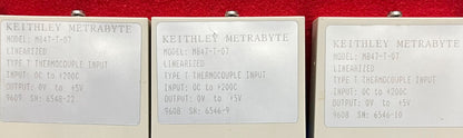 1 LOT QTY OF 5 - KEITHLEY METRABYTE MB47-T-07 LINEARIZED TYPE THERMOCOUPLE INPUT