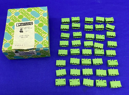 PHOENIX CONTACT 177683 TERMINAL BLOCK 2 POSITION HEADER - 1 PKG OF 40 BLOCKS