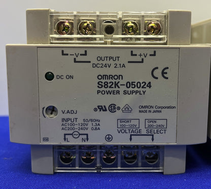 Lot of 2 OMRON S82K-05024 POWER SUPPLY.