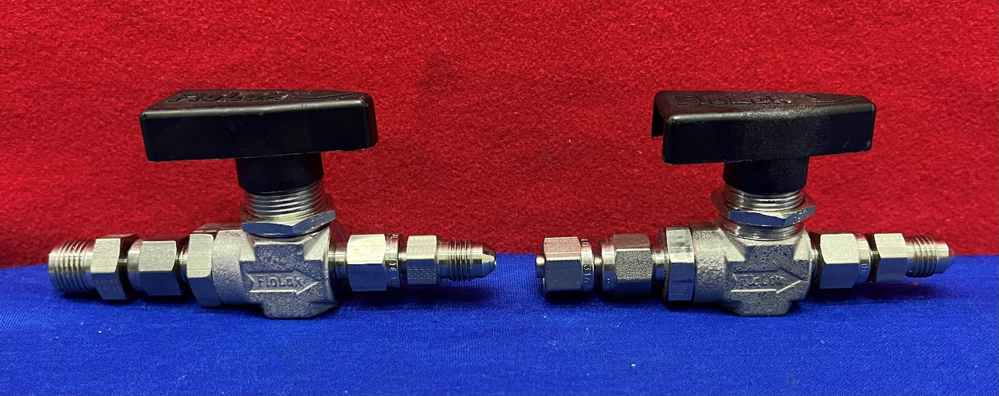 Lot of 2 FLOLOK Stainless Steel 312-K-BLK-XP98 Ball Valve