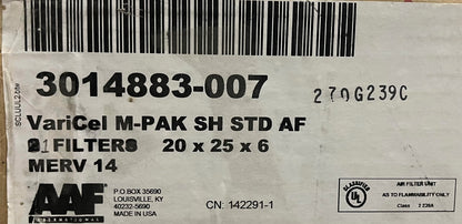 AAF® VARICEL M-PAK® 3014883-007 20"x25"x 6" MERV 14 VARICEL M-PAK - QTÉ 1 FILTRE