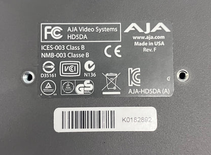 AJA HD5DA HD-SDI / SDI SERIAL DIGITAL DISTRIBUTION AMPLIFIER