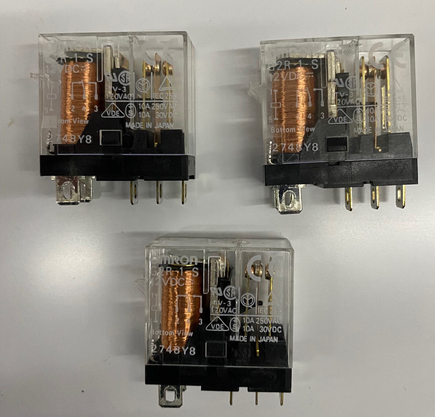 OMRON G2R-1-S 12VDC / 2748Y8 RELAY - 1 LOT QTY 3 RELAYS