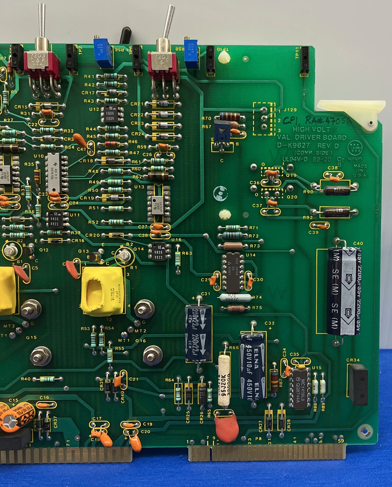 VARIAN HIGH VOLT VAL. DRIVER BOARD D-K9827 REV. D COMP. SIDE UL94V-0 D-9828 RevM